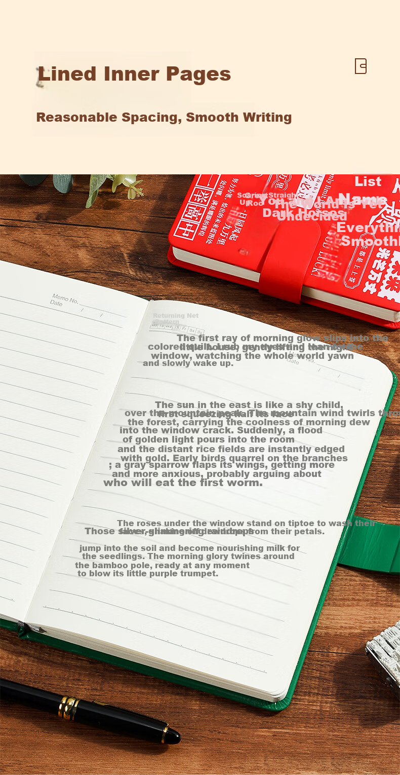 SHEN SHI A6 Inspirational Cover Notebook Paper Box Compact Portable Journal Student Stationery Back-to-School Gift 100 Sheets 1 Book 60-599 2