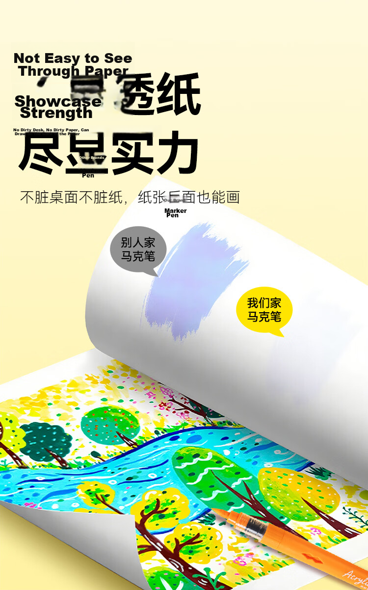 JD Jingzao Direct Liquid Acrylic Marker 84 Colors Large Capacity Elastic Soft Tip High Coverage Non-Bleed Student Watercolor Pen Drawing Pen Birthday Gift for Boys and Girls 8