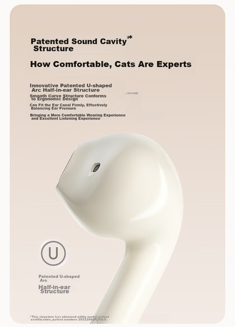 Manbuzhehuazai Zero Miao Series Limited Edition Gift Box, True Wireless Bluetooth Earphones, Semi In-Ear Headphones, Boodle Cat 9