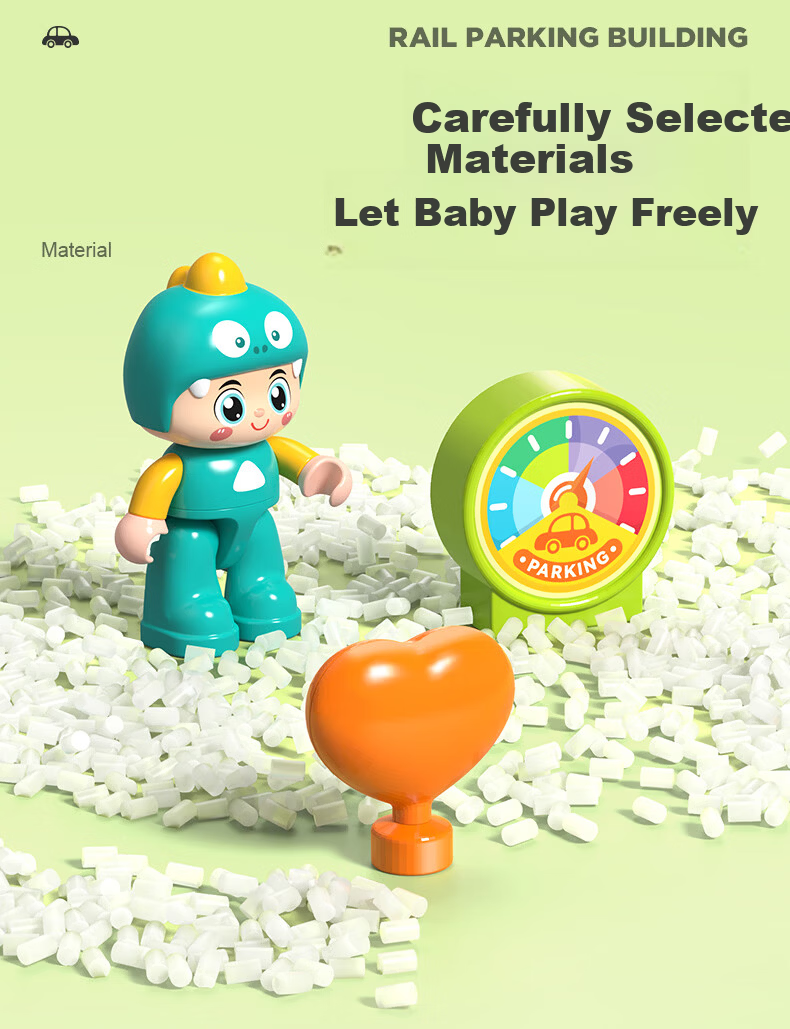 FEELO Compatible LEGO Children's Building Blocks Toy Large Particles Boys Girls Birthday Gift Car Model 105 Pieces 14