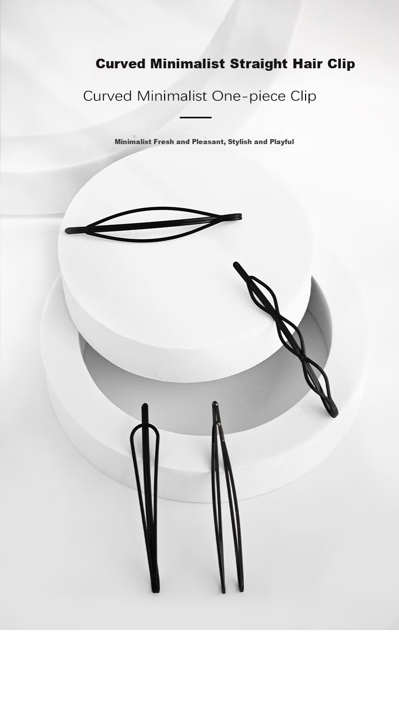 M2KA Invisible Side Hair Clips for Women, Bangs Hairpins, Hair Accessories for Back of Head, Minimalist Hair Clips, Black, 4 Pieces 1