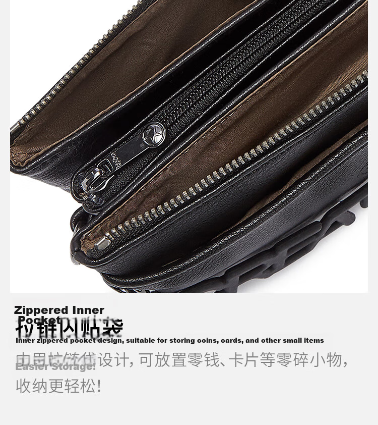 Kipling PAKA RIRI Black Leather Patchwork Durable Triple-Layer Shoulder Crossbody Bag Birthday Gift 14
