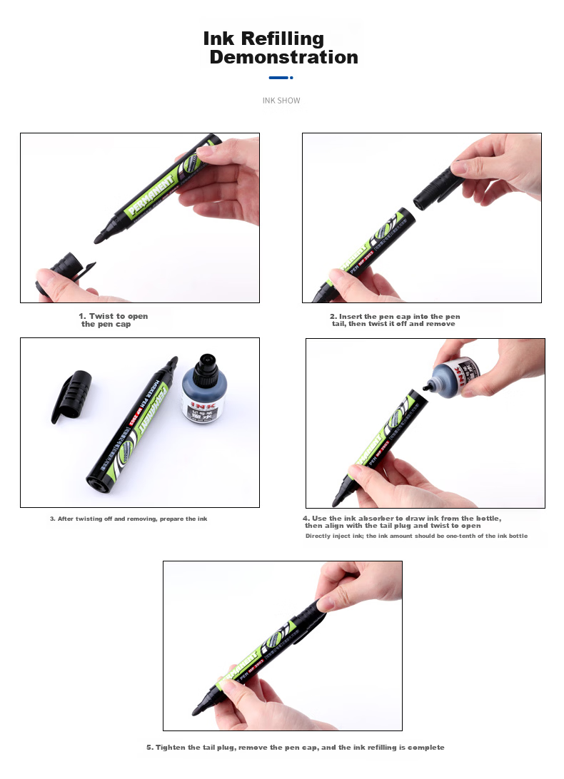 BAOKE White Oil-Based Marker Pen Quick-Dry Waterproof Oil Marker Logistics Marker Pen Durable Ink Student Office Stationery 12pcs/Box MP2907 12