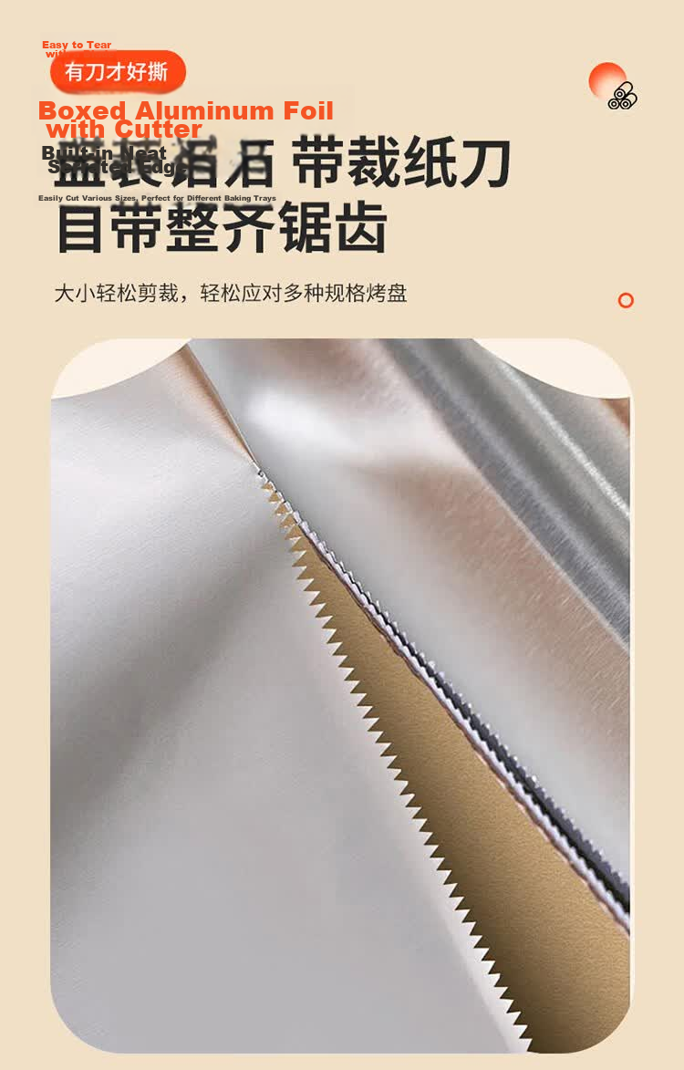 JIYAOYAO Air Fryer Aluminum Foil Roll 20m Kitchen BBQ Oven Baking Paper Moisture Lock Fresh-Keeping 7