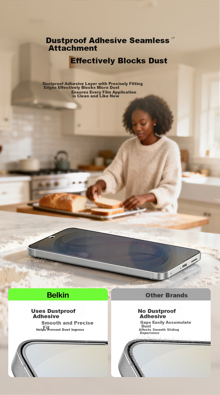 BELKIN Samsung S26 Tempered Glass Screen Protector Anti-Scratch Durable HD AR Anti-Glare Film 8