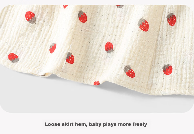 Youqi Baby Girls Summer Thin Dress Toddler Summer Outfits Cute Strawberry Strap Skirt 11