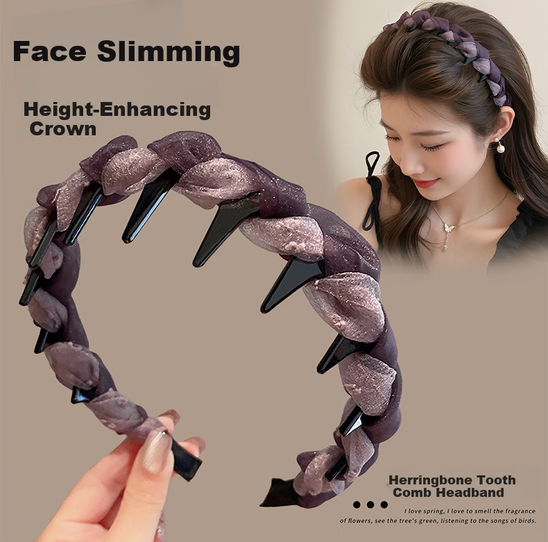Dijing Luxury Hairband Women's 2026 New Elegant Purple High Crown Hair Hoop High-End Face Washing Hair Clip Hair Accessory 1