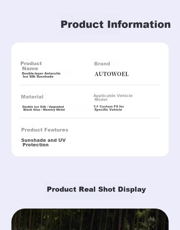 AUTOWOEL True Double-Layer Car Sunshade Umbrella Front Windshield Sunshade Curtain Heat Insulation Sunscreen Windshield Cover for Tesla 8