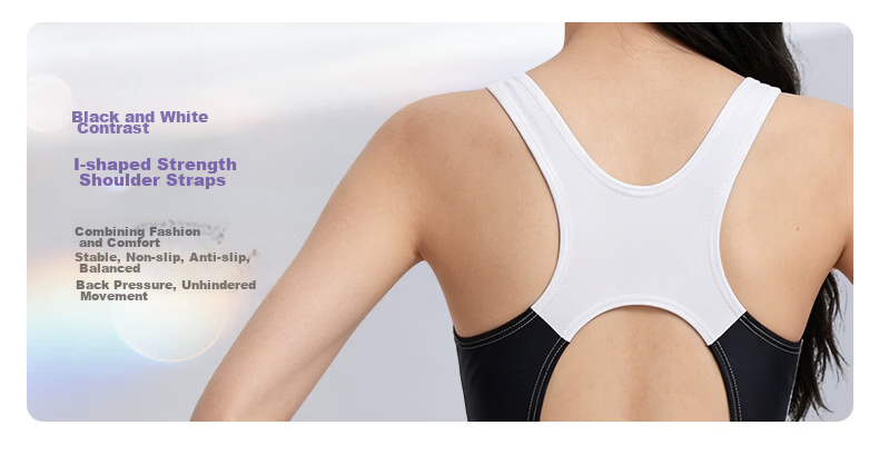 Keep Professional Racing Swimsuit Women Adult One-Piece Trunk Training 2026 Edition Black and White L 5