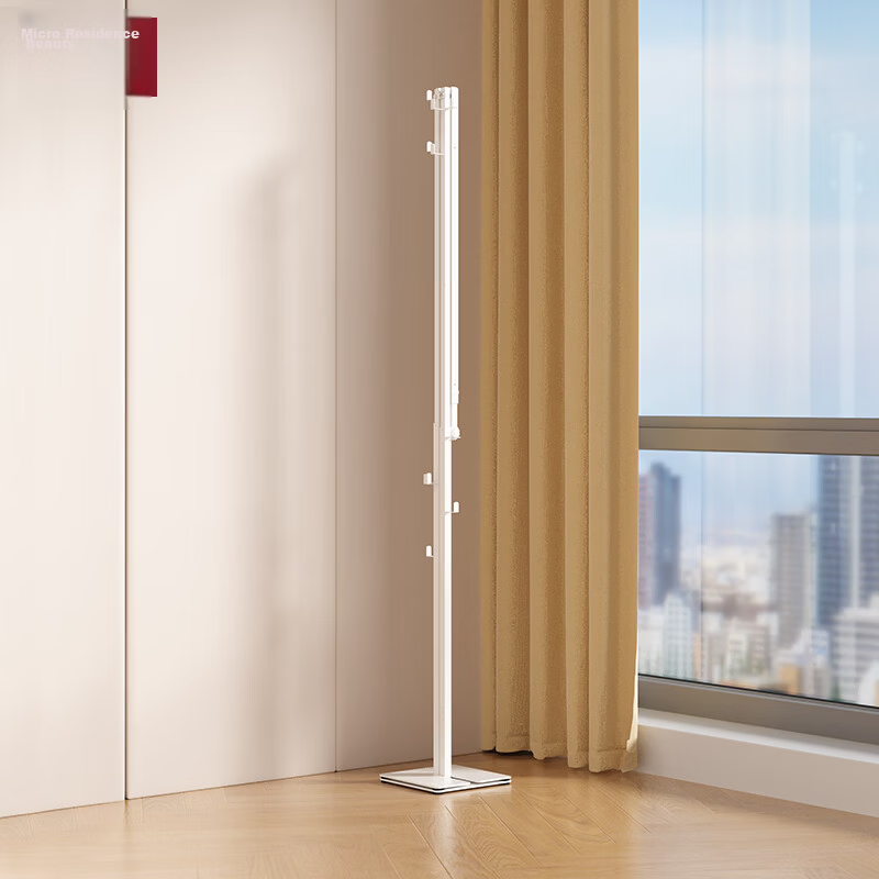 Jiajumei Foldable Floor-Standing Telescopic Clothes Drying Rack Balcony Quilt Drying Tool Simple Bedroom Clothes Hanger Rack