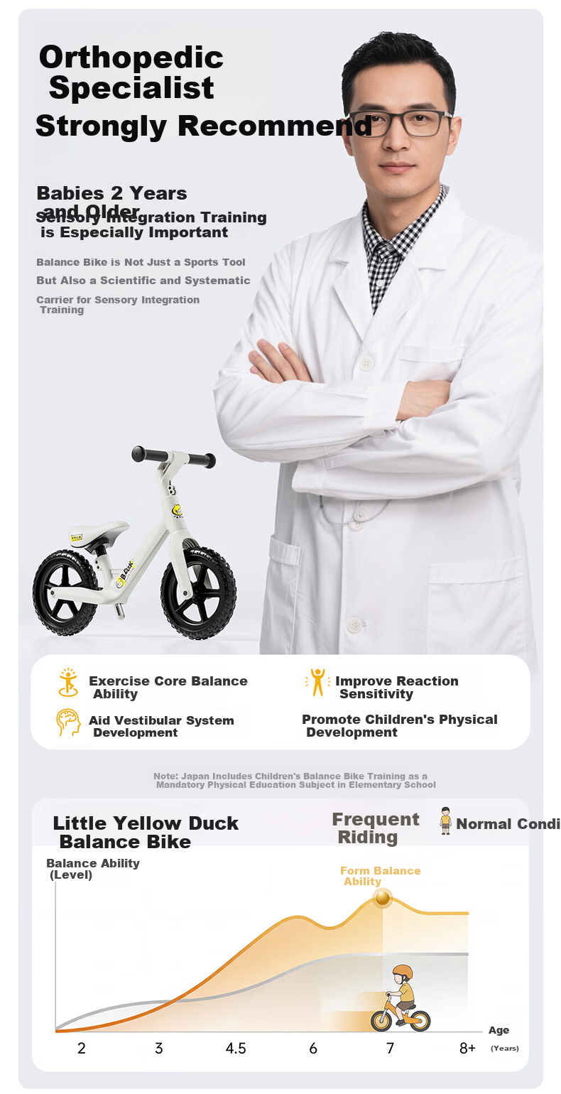 Lede Little Yellow Duck Children's Balance Bike for Ages 2-3 Two-Wheel Gliding Learning Toy for Boys And Girls, Baby Plaything, First Birthday Gift 5