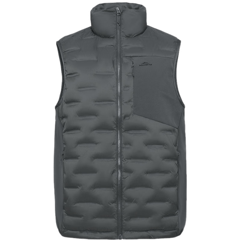 YAYA Rib Bone Down Jacket Men Stand Collar Solid Color Winter Warm Lightweight Down Vest Coat Unisex Couple Sleeveless Jacket