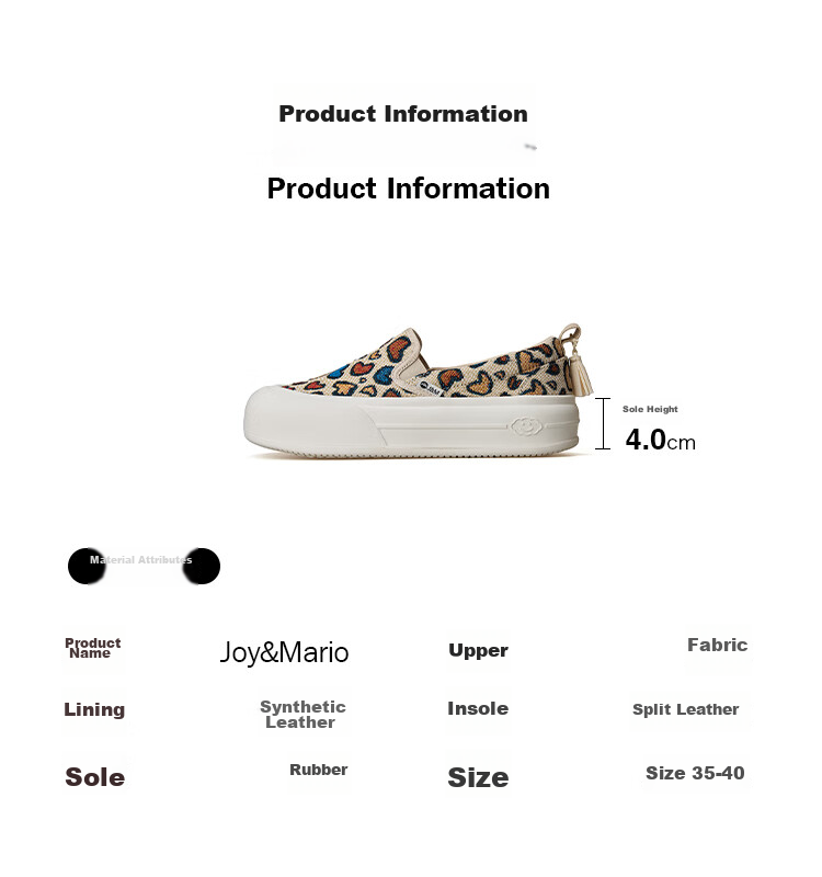 J&M Women's Loafers Casual Thick Sole Height Increasing Slip-On Platform Sneakers Beige 38 13