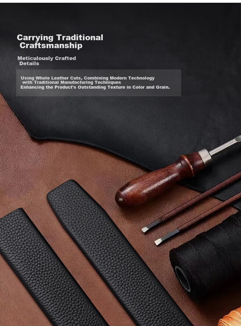 Calermkeens Men's Genuine Leather Belt 2026 New Automatic Buckle Practical Father's Day Gift for Dad 10