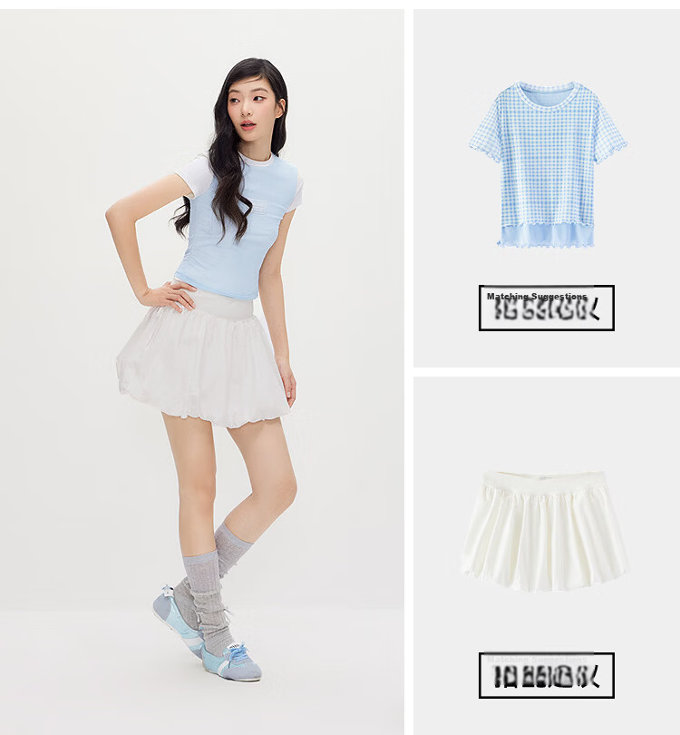 Semir Women's Summer Skirt Bowknot Cooling Sun Protection Versatile Outdoor Playful Bubble Hem Short Skirt 109326120004 6