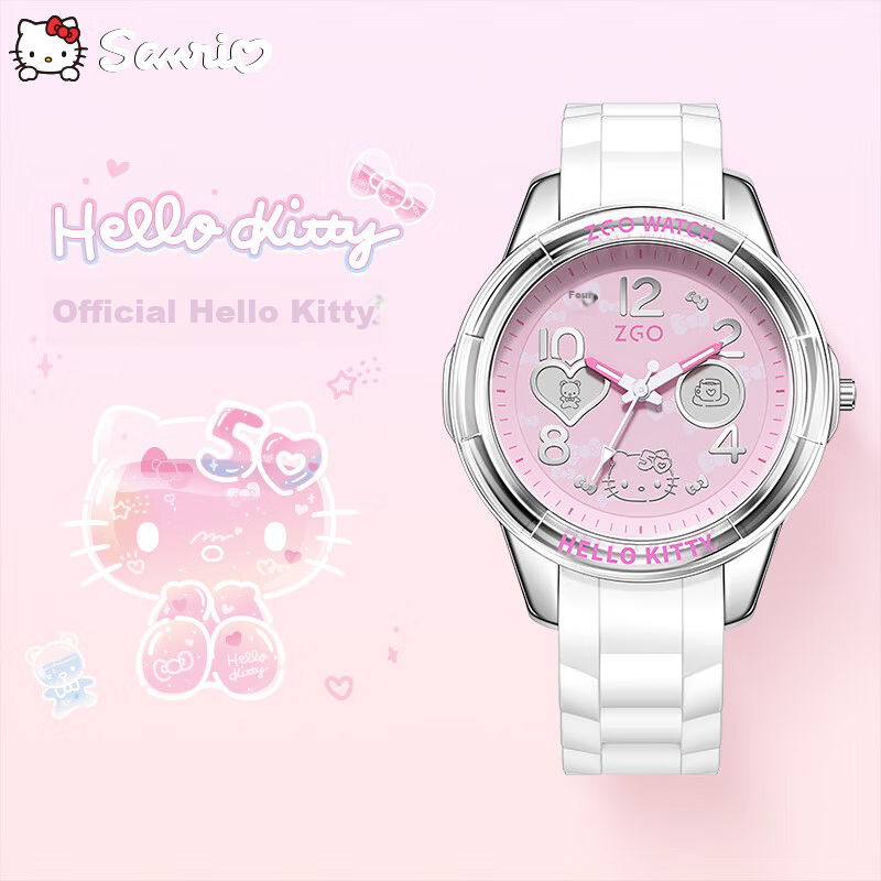 Hello Kitty 50th Anniversary Limited Edition Girls' Watch for Elementary and Middle School Students Children's Birthday Gift Model 2302