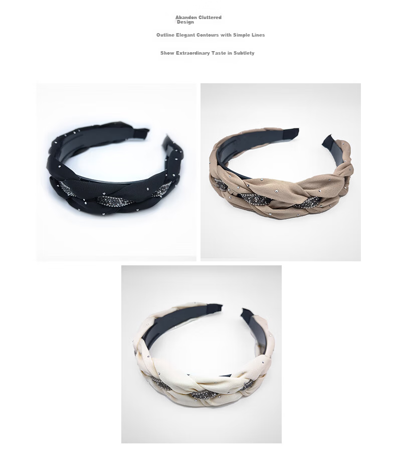 Jiaoxuefei Organza Starry Sky Luxury Hairband Black High Crown Forehead Press Hair Tie Versatile Headband Hair Accessory 1