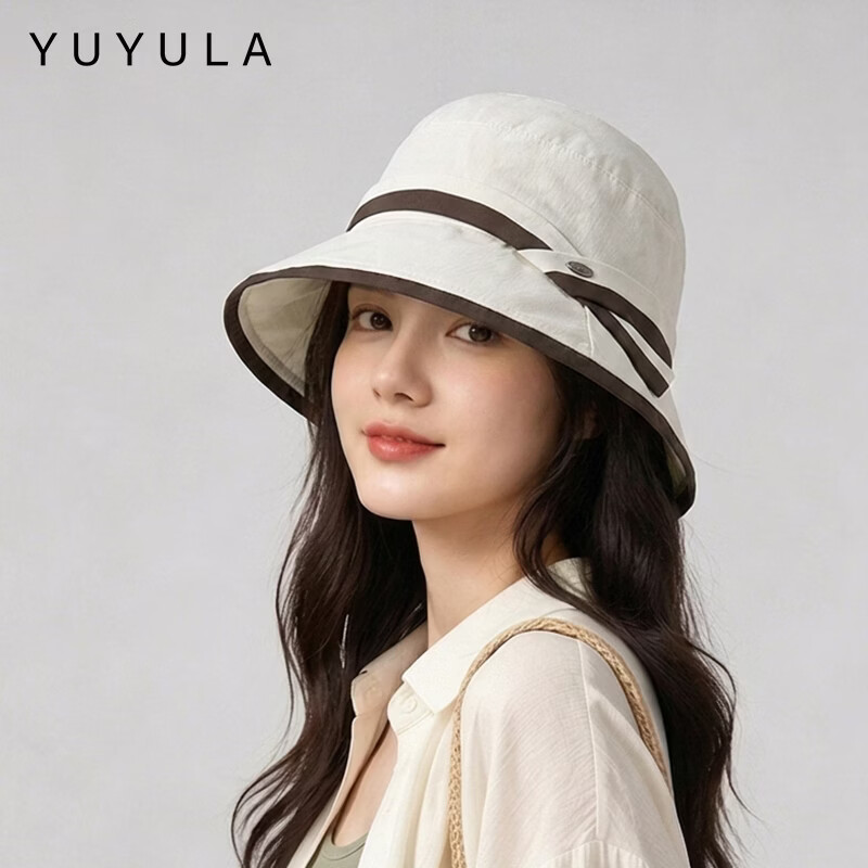 YUYULA Women's Sunscreen Hat Summer 2026 New Fisherman Hat UV Protection Sunshade Hat Large Brim High-Style Hat