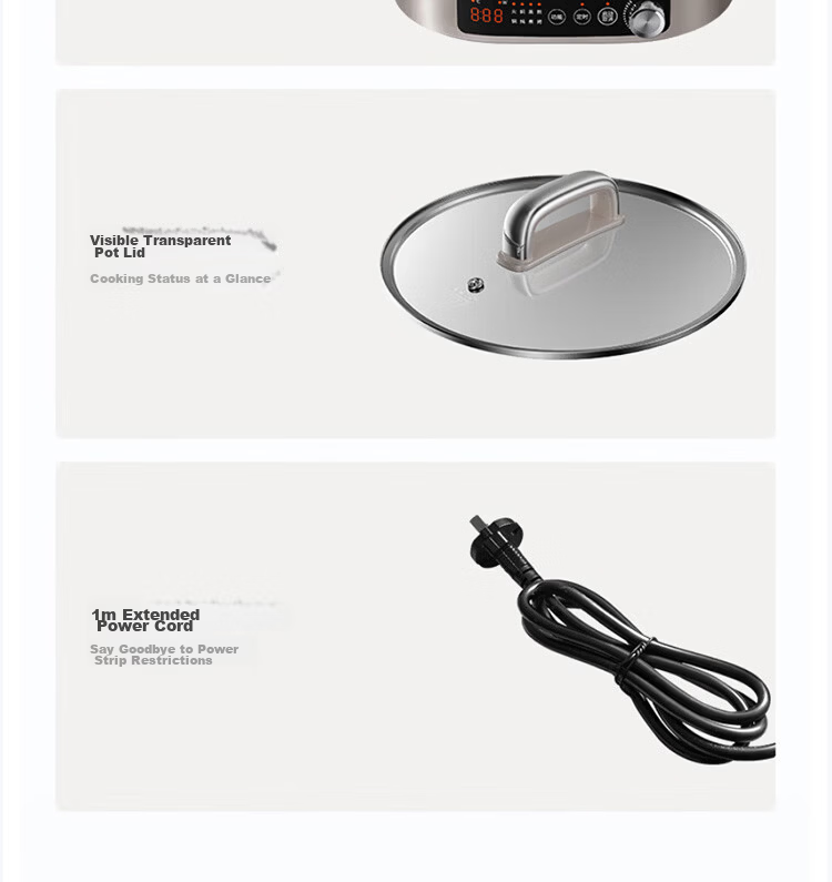 Joyoung 6L Household Detachable Multi-Functional Electric Hot Pot Stainless Steel IH Electric Cooker HG60-GN12 27