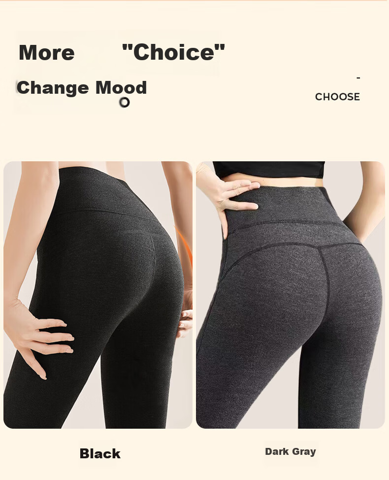 LangSha Women's High-Waist Thermal Wool and Silk Thickened Warm Leggings Autumn Winter Tummy Control Antibacterial Butt-Lifting Thermal Pants 7