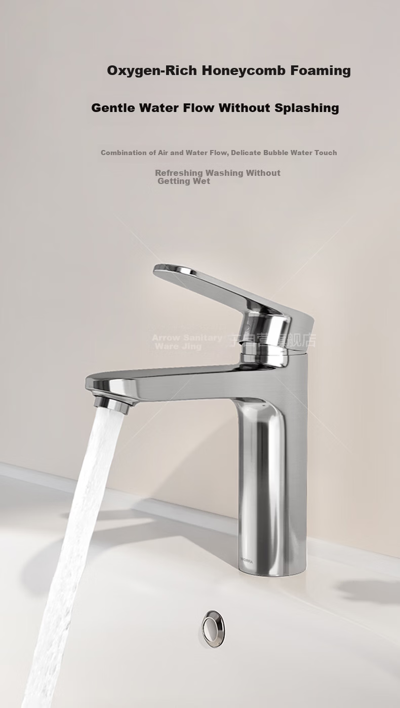 ARROW YJ Brass Single Hole Bathroom Basin Faucet Hot and Cold Mixer Tap for Home Washbasin 6
