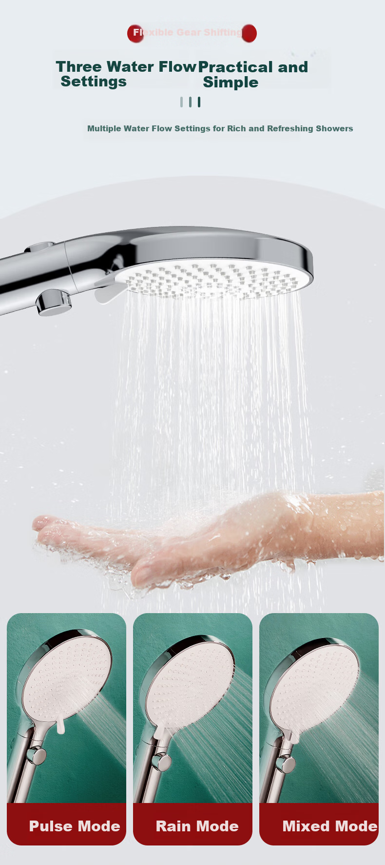 ARROW HS Handheld Shower Head Multi-Function High-Pressure Shower Sprayer Bathroom Shower Head 4