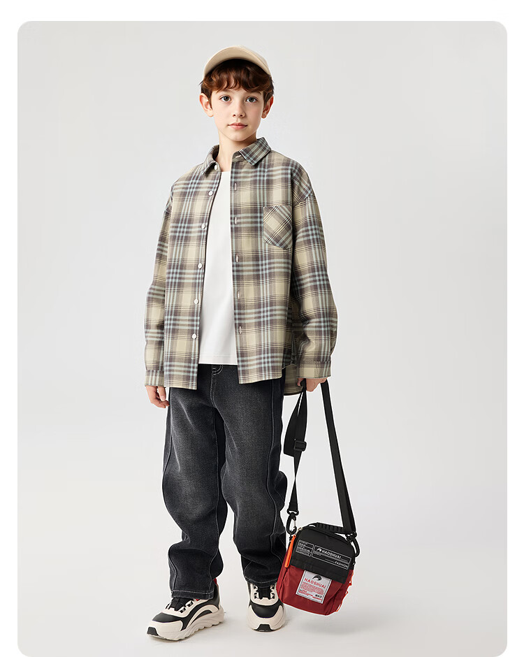 Balabala Kids Long Sleeve Shirt Baby Clothes Boys Girls 2026 New Spring Plaid Shirt Jacket 29