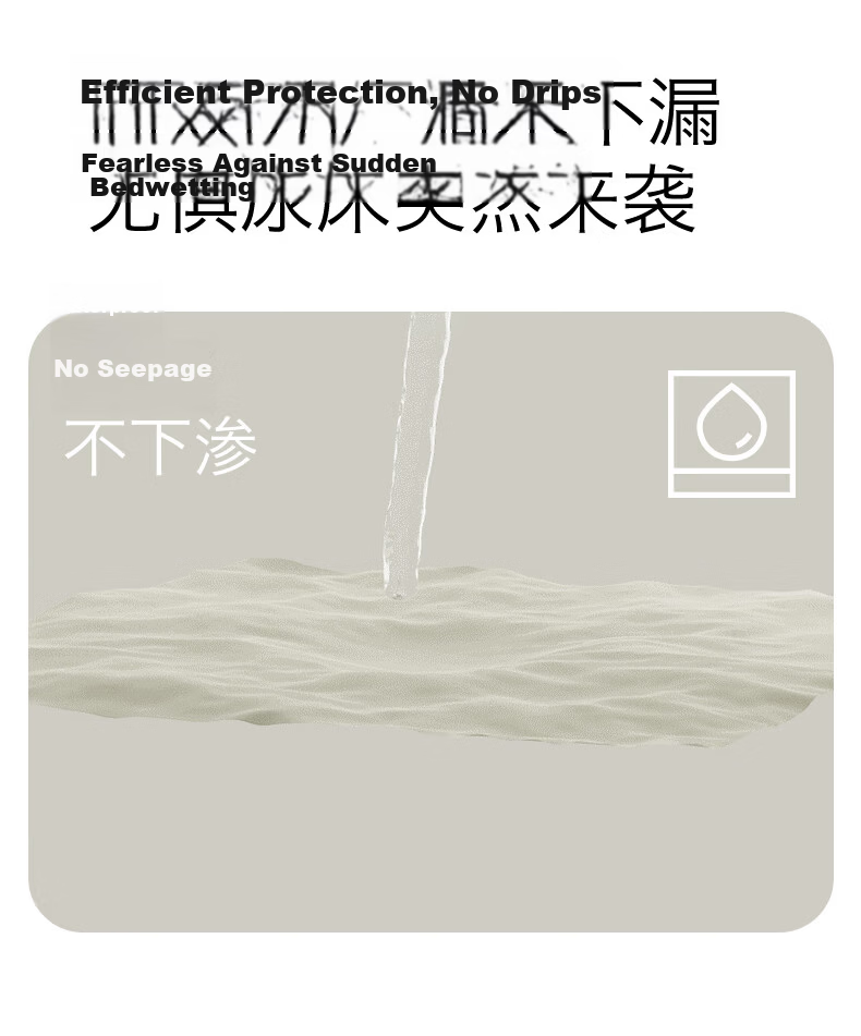 MUJI Class A Waterproof Urine-Resistant Quilted Fitted Sheet 1.8m Bed Non-Slip Thickened Mattress Protector 180x200cm 11