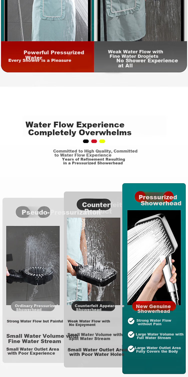 Del 28-Year Brand Shower Head High Pressure Home Bathroom Shower Set with Hose SL-002 5