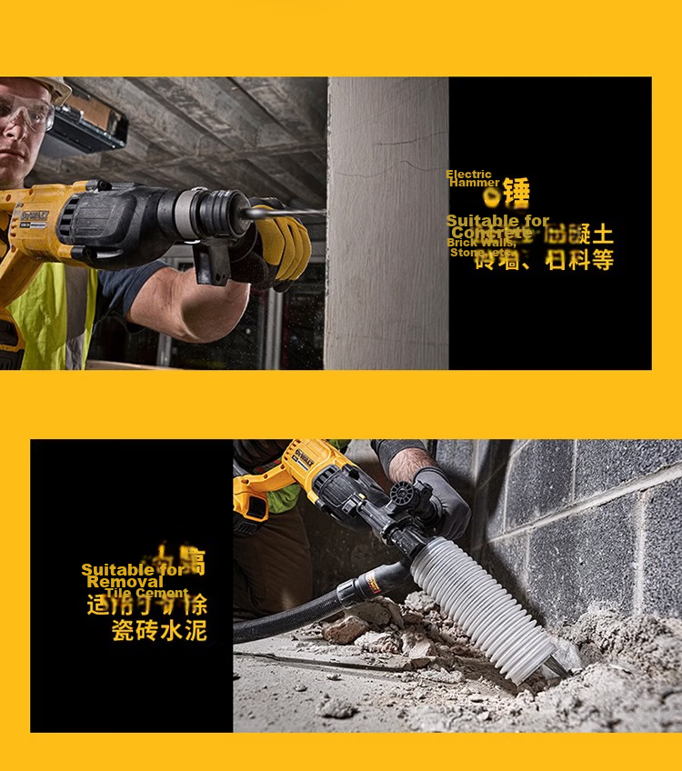 DEWALT Cordless Brushless Rotary Hammer Drill Multi-Function Heavy-Duty Electric Pick High-Power Impact Drill Set DCH133 3