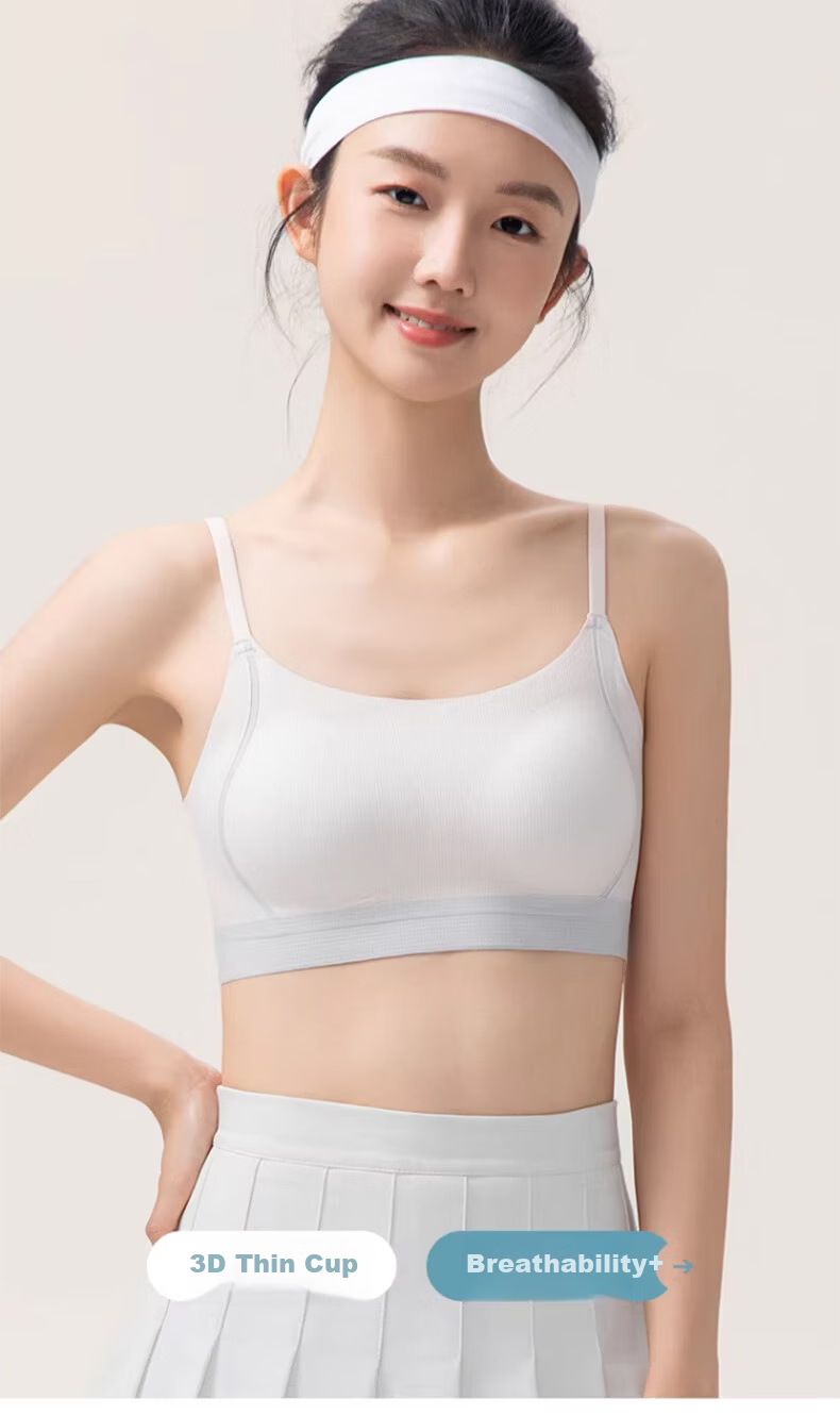 GUJIN Girls' Camisole Bra Underwear for Middle and High School Students, Youth Development Vest, Teenager Stage 2-3, White XL 2
