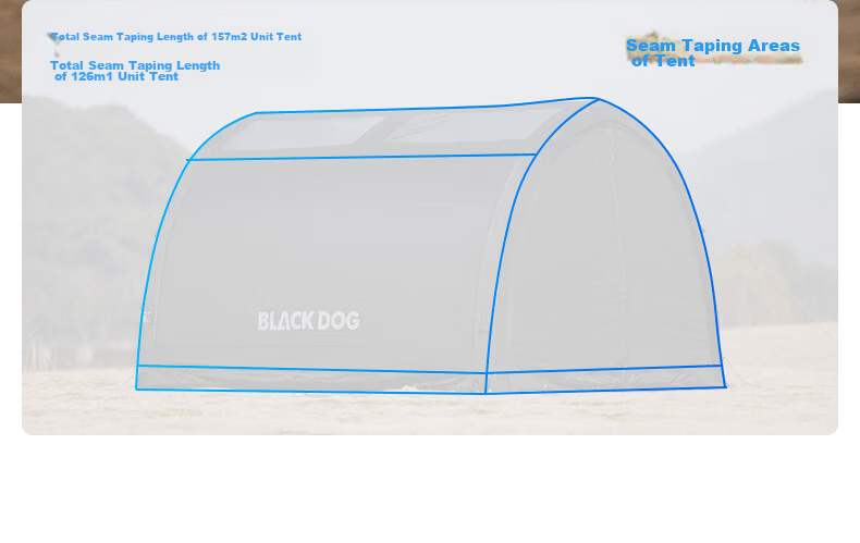 Black Dog Tianmen Inflatable Tunnel Tent Modular Black Coated Outdoor Camping Camp Tent 23