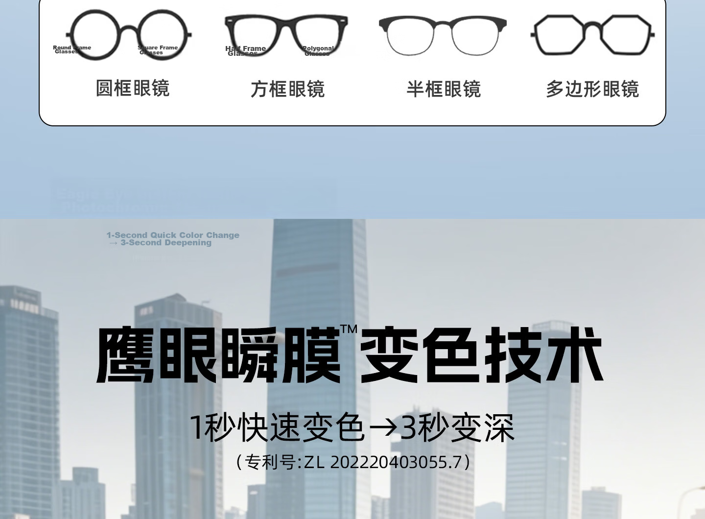CAPONI Polarized Photochromic Sunglasses Clip-On for Men and Women, Foldable Prescription Glasses Clip, Day and Night Driving Anti-Glare 16