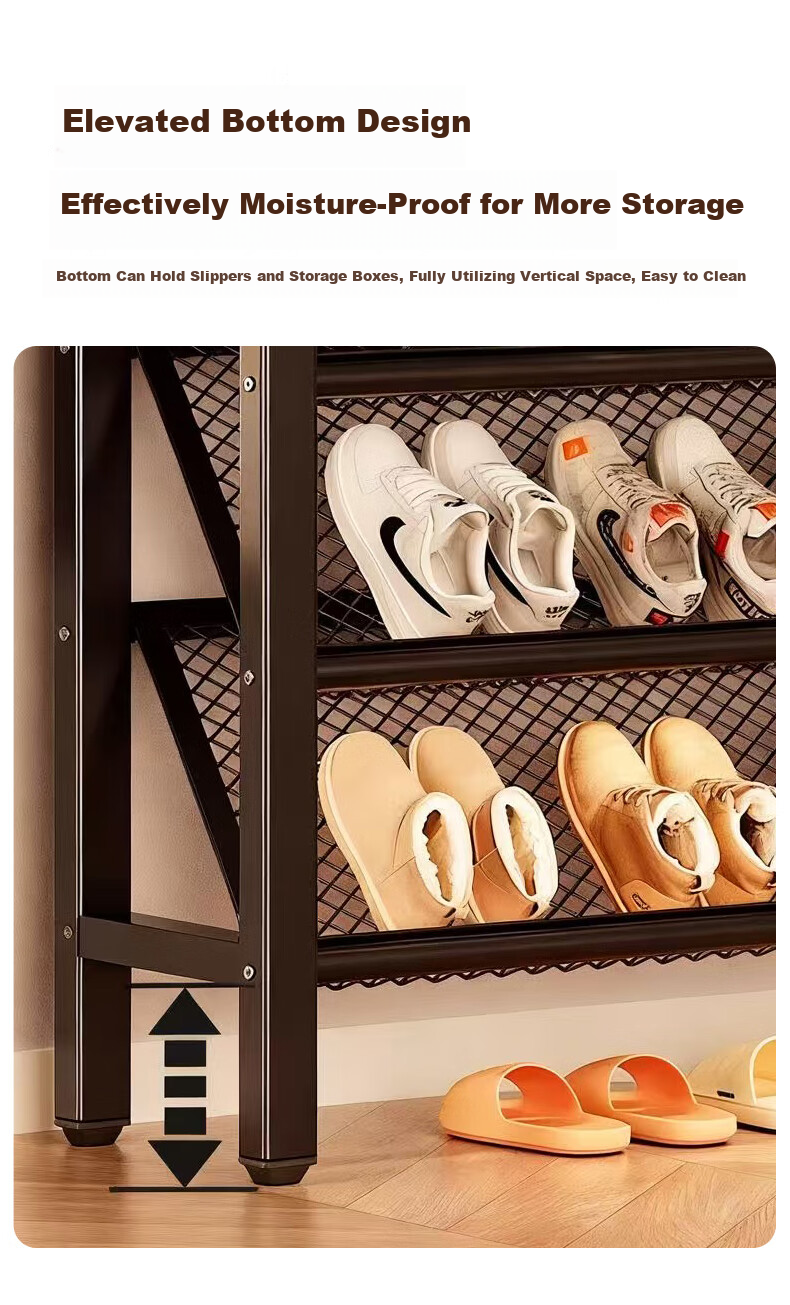 Yaoying Shoe Rack Home Multi-layer Foldable Shoe Cabinet Small Apartment Shoe Storage Organizer YJ23 Black 5 Layers 50cm 8