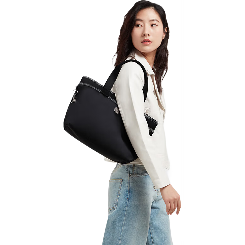 Kipling Colissa S Dark Night Black Crossbody Tote Commuter Laptop Bag Birthday Gift