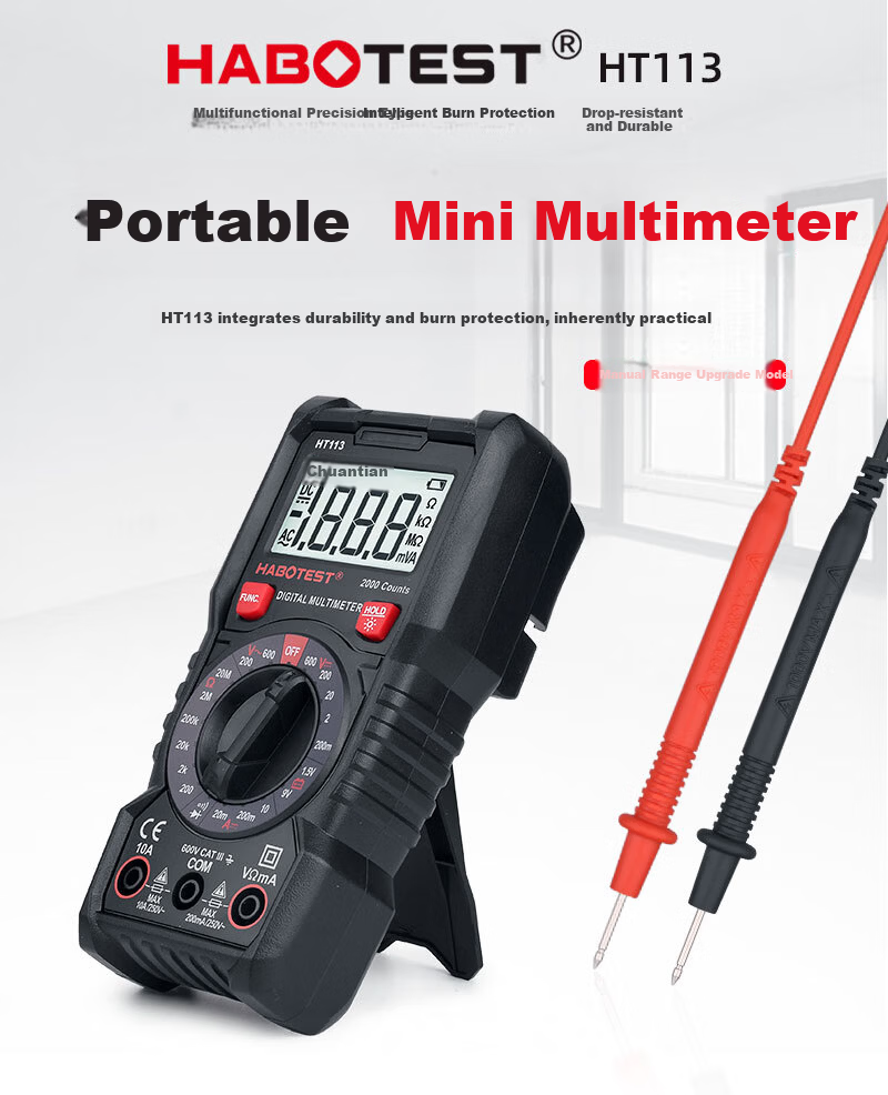 HABOTEST Professional Multimeter HT113 High-Precision Temperature Measurement Multimeter Current Meter 1