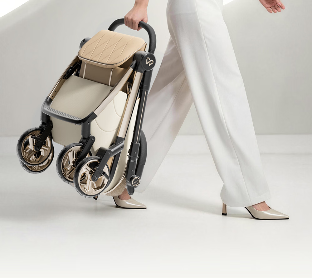 Welebao Baby Stroller Reversible Seat Recline 0-3 Years Lightweight Shockproof One-Key Folding High Landscape 28