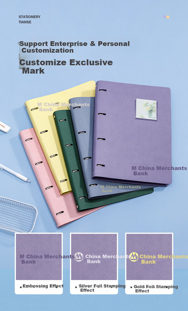 TIANSE American Style Thin Crispy Tearable A4 Loose-leaf Notebook Student Exam Mistake Note Pink Sakura TS-4215 7