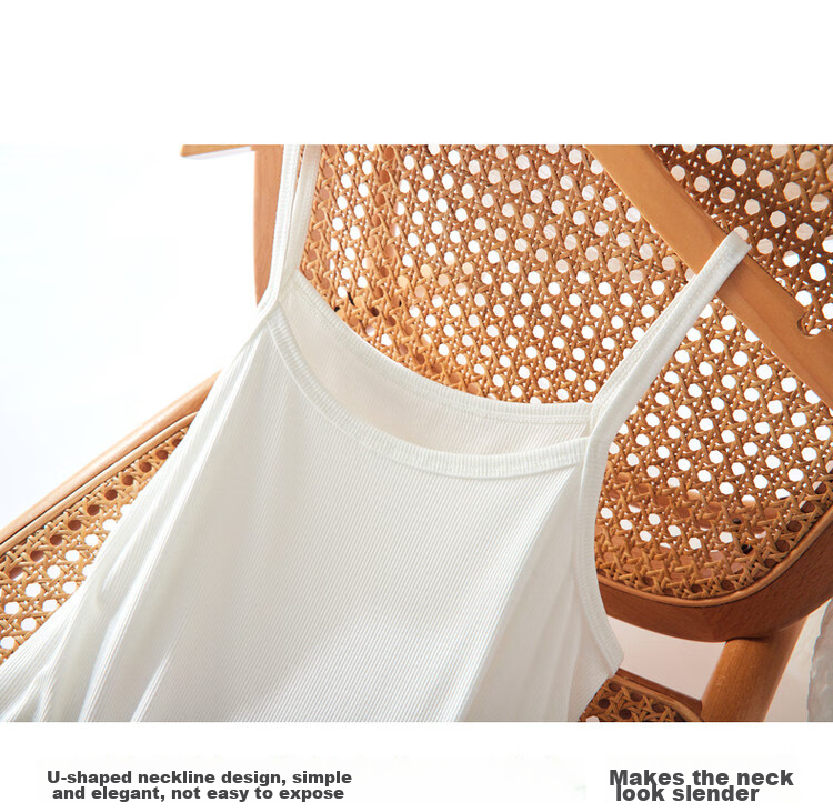 Dme Off-Shoulder U-Neck Summer Sleeveless A-Line Slightly Stretchy Vacation Style Spaghetti Strap Mid-Length Dress for Women 7
