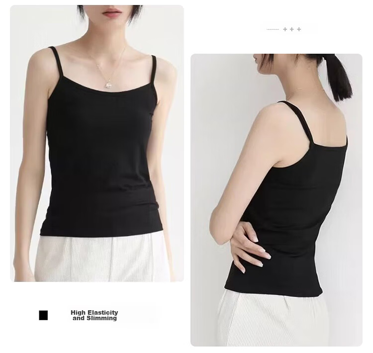 FitonTon Women's Modal 50S Breathable Skin-Friendly High Elastic Slim Fit Sleeveless Tank Top Summer Wearable White 2XL 11
