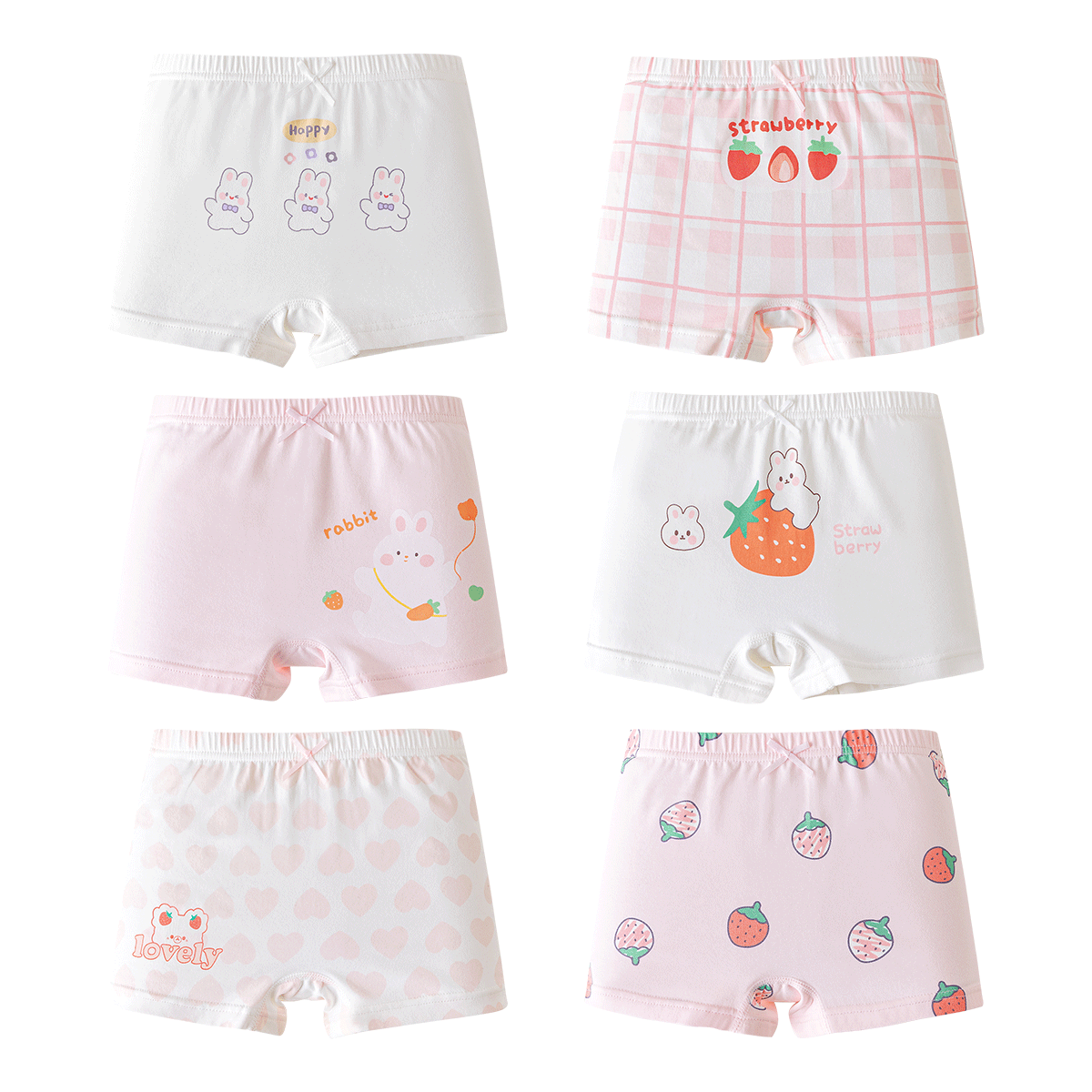 Little Pig Banner Grade A Premium Girls' Underwear Summer Breathable Xinjiang Cotton Mulberry Silk Gusset Toddler Boxer Shorts