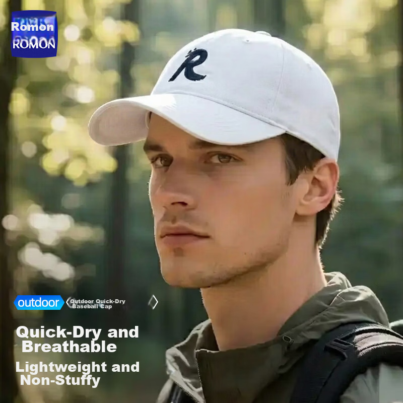 Romon Men's Summer Duckbill Cap Outdoor Sunshade Lightweight Running Sports Baseball Cap Large Head Sun Protection Hat