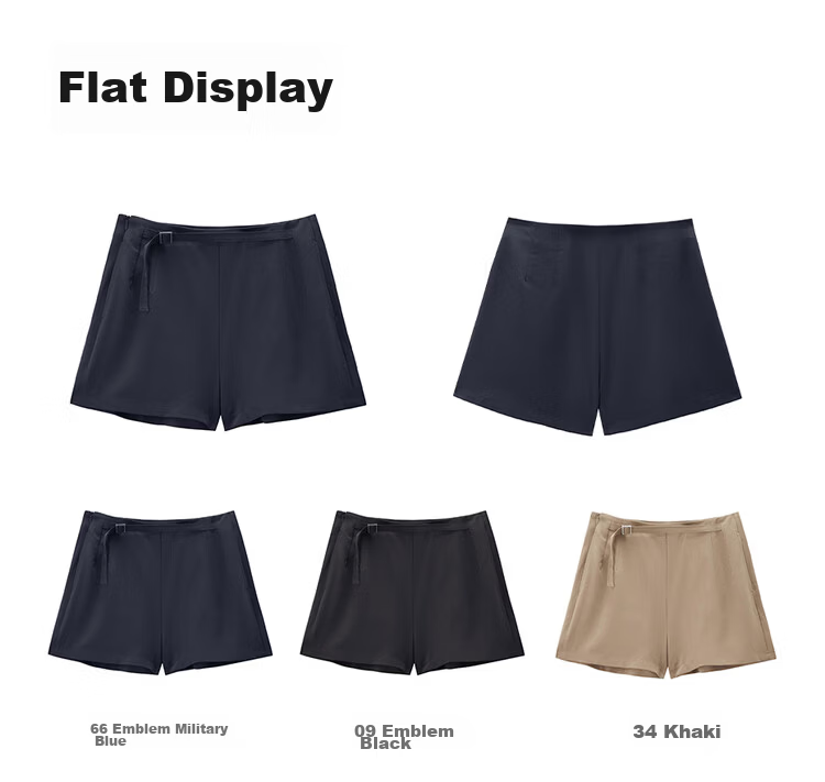 Giordano Women's Summer New Draped Four-Way Stretch Loose Belted High-Waist Straight Casual Shorts 05406305 19