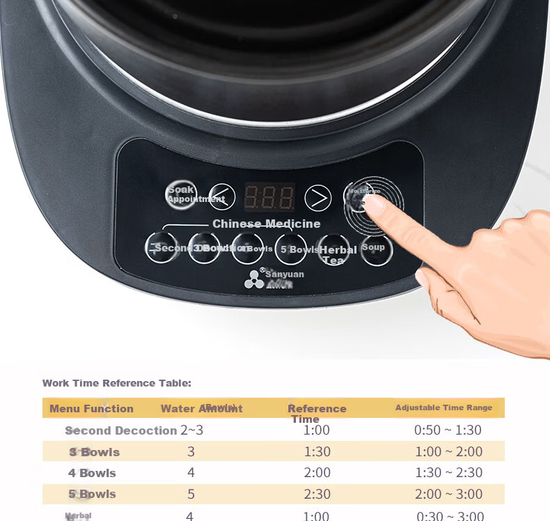 SANYUAN 3L Direct-Pour Intelligent Herbal Medicine Cooker Automatic Ceramic Herbal Decoction Pot YH30-A1 Large Capacity Split-Type Health Pot for Home Use 4