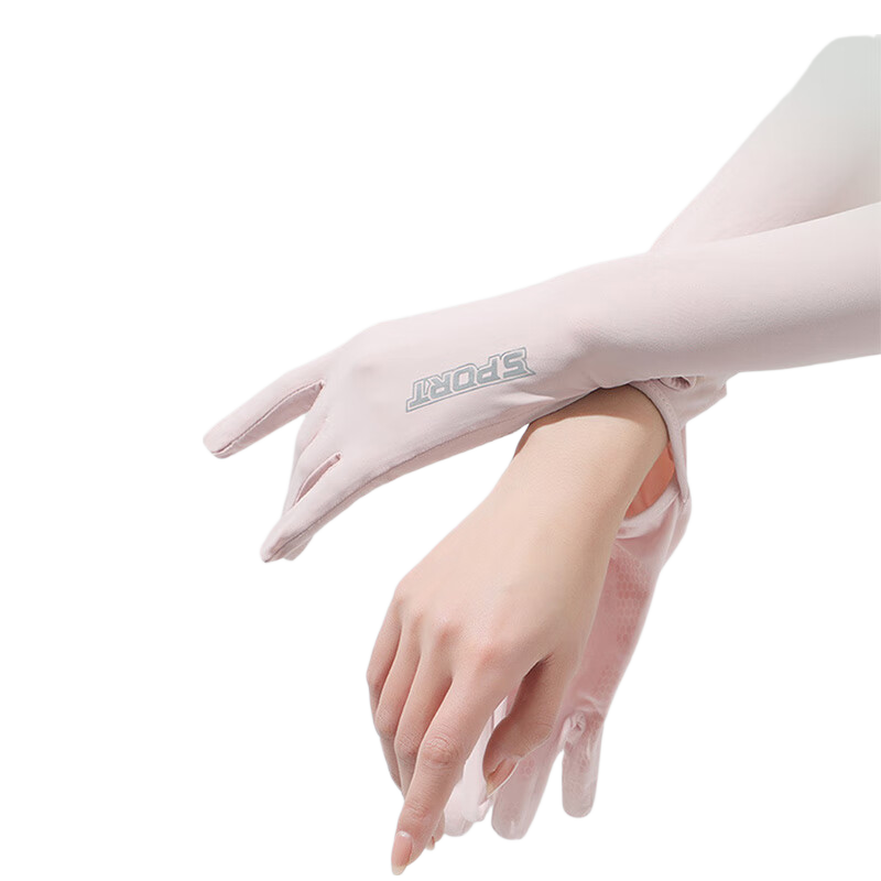 Jian Cai Sunscreen Gloves for Women Summer Extended Thin UV Protection Non-Slip Full Finger Touchscreen Cycling Sunshade Ice Silk Sleeve Covers
