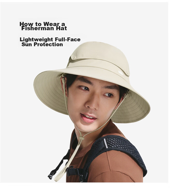 Beneunder Men's Summer Fisherman Hat Sunshade Outdoor Mountaineering Face Cover Fishing Sun Protection Hat TS0166 14