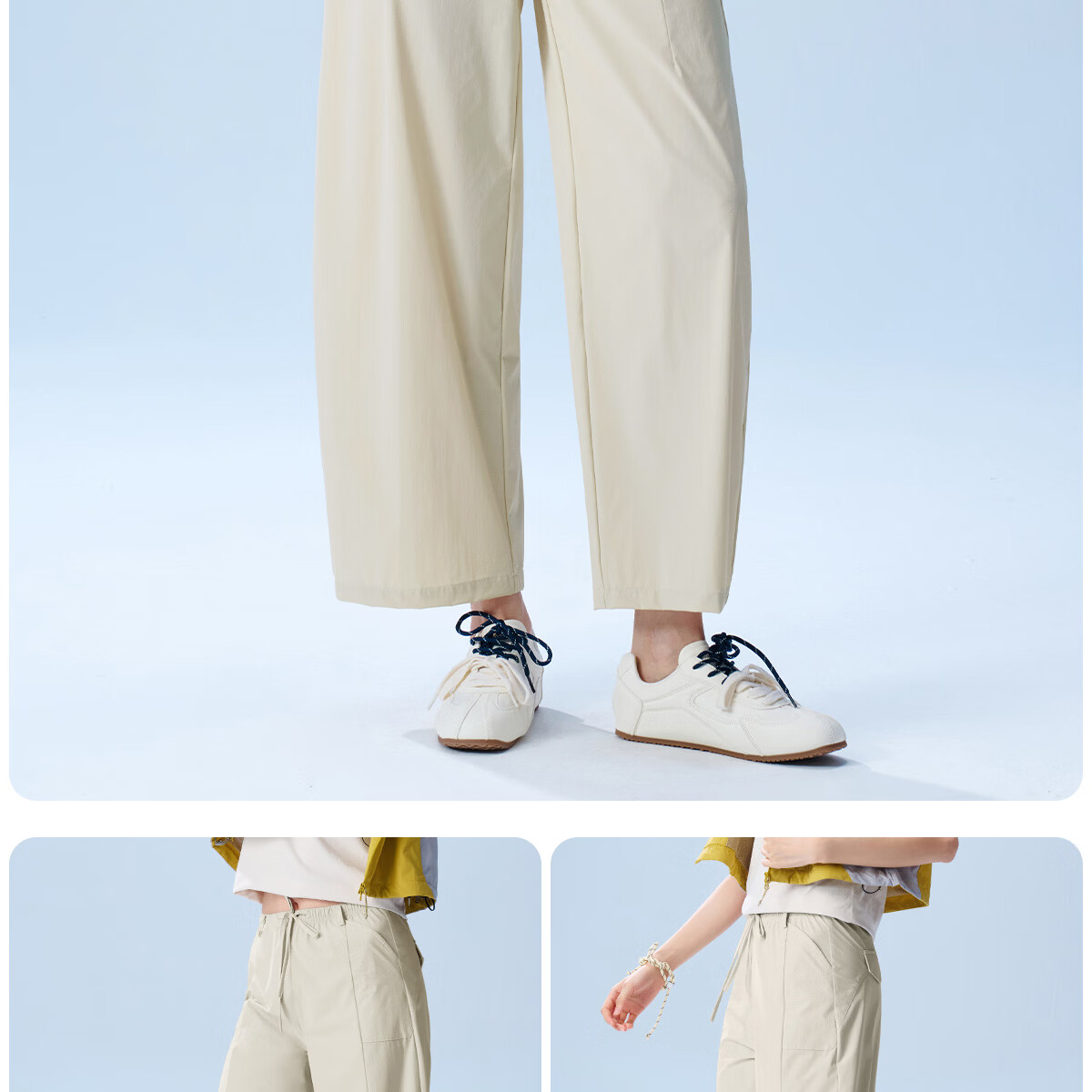 361° Women's Lightweight Outdoor Ice-Cooling Sun Protection Capri Pants Summer Thin Loose Casual Straight-Leg UPF50+ 30