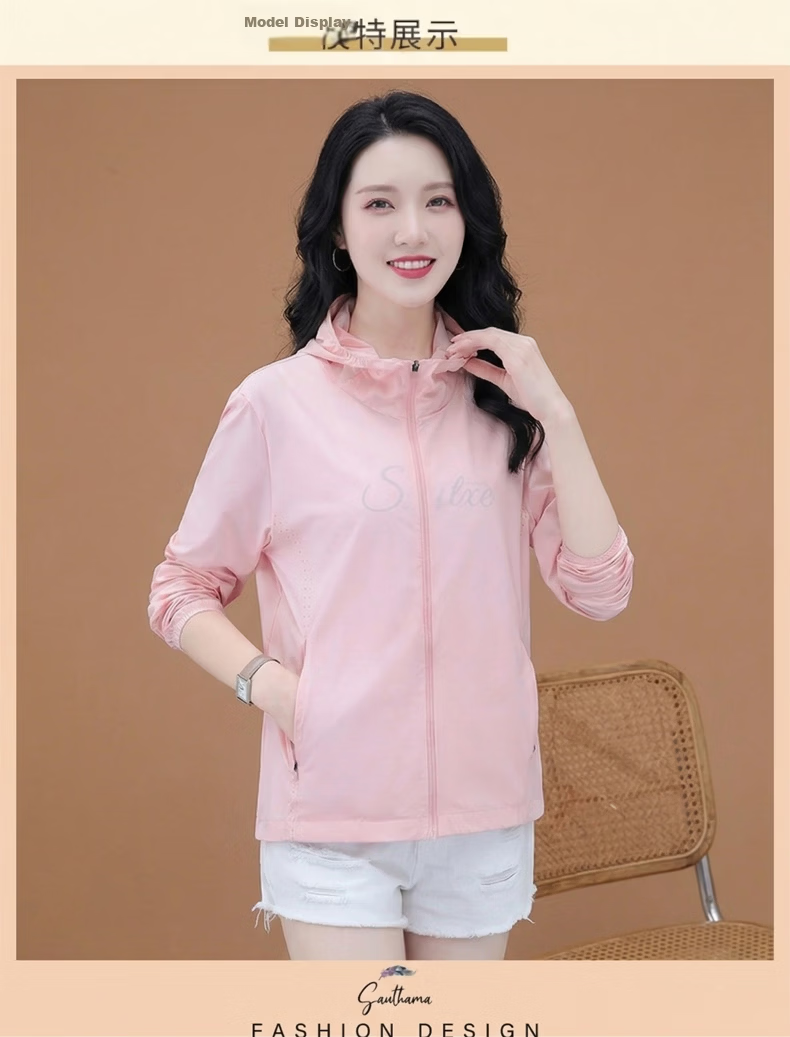 AEMAPE Lightweight Sunscreen Jacket for Women Summer 2026 New Mid-Aged Mom UV Protection Outdoor Skin Jacket Coat 16