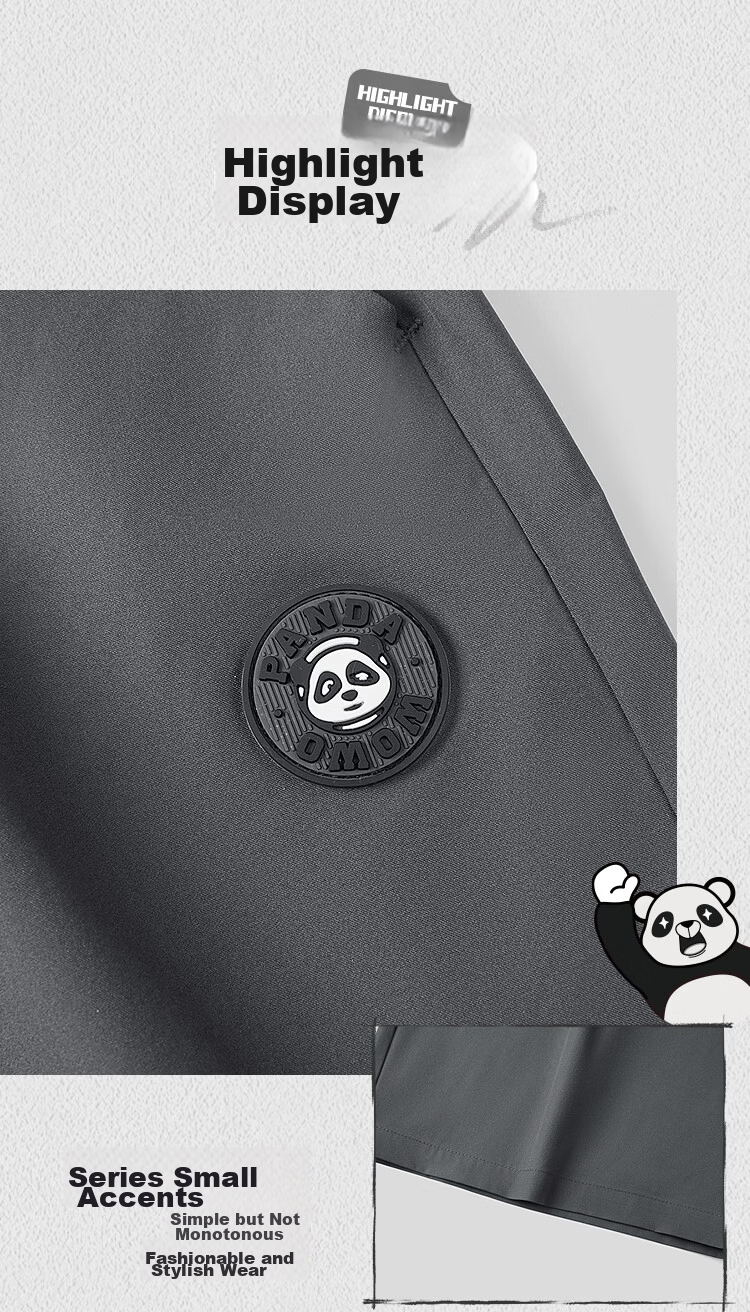 HLA Hailan Home Casual Men's Shorts 26Panda Wowo Panda Series Drawstring Comfortable Summer Shorts for Men 5