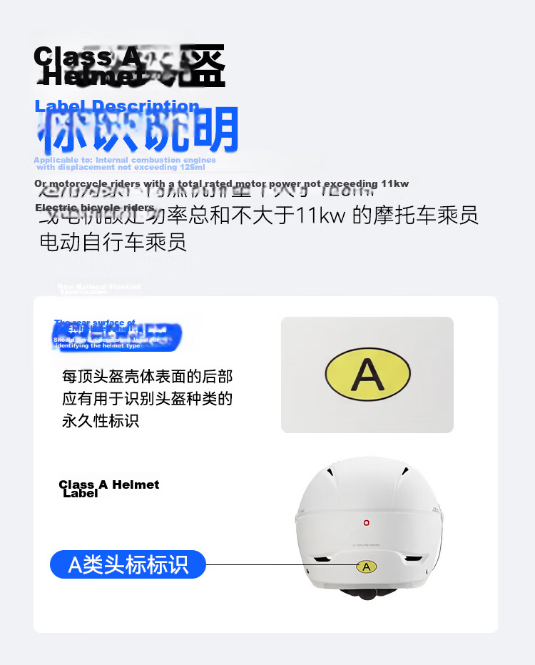 JD Jingzao Electric Vehicle Helmet 3C New National Standard Class A Certified White Warning Light Unisex One Size City Light Electric Motorcycle Bicycle Scooter Lightweight 16